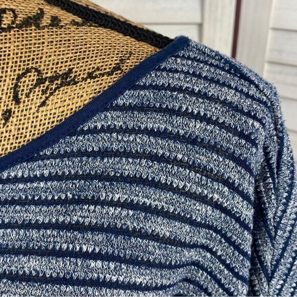 Lou & Grey Striped Knit Tunic Pullover Top Blue Large - Picture 5 of 11